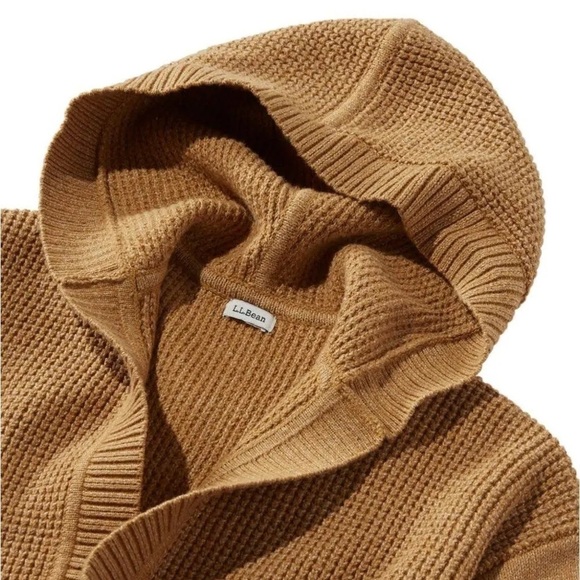 L.l.bean • All-Day Waffle Sweater, Hooded Wrap Cardigan - Picture 5 of 16